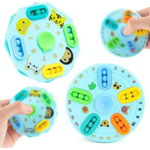 Double-sided Rotating Magic Bean Ball Plate Toys Rotating Stress Reliever Puzzle Educational Toy