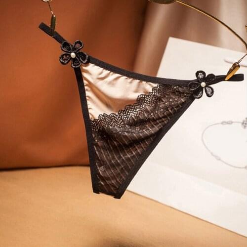 Hot Japan Type Patchwork Lace G-String Fashion Pearl Flower Underwear Panties Brief Smooth Seamless Sexy Women Lingerie Thong