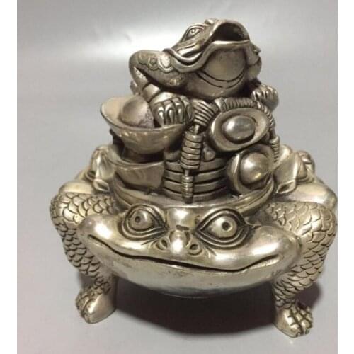 China copper gold toad Incense burner crafts statue