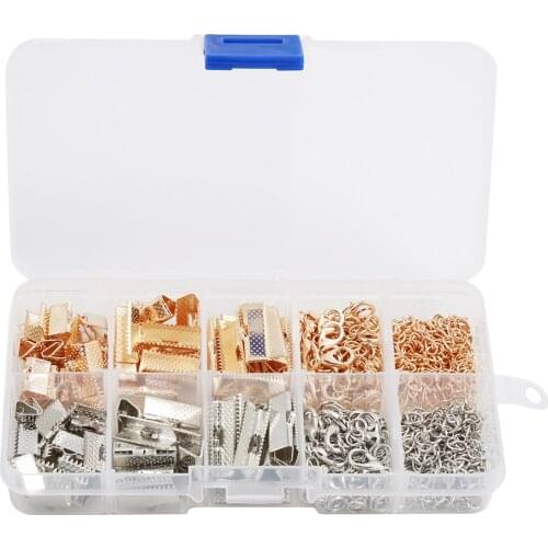 440 Pcs Metal Jewelry Finding Kits Crimp Pinch Clasp Jewelry Making Crafting
