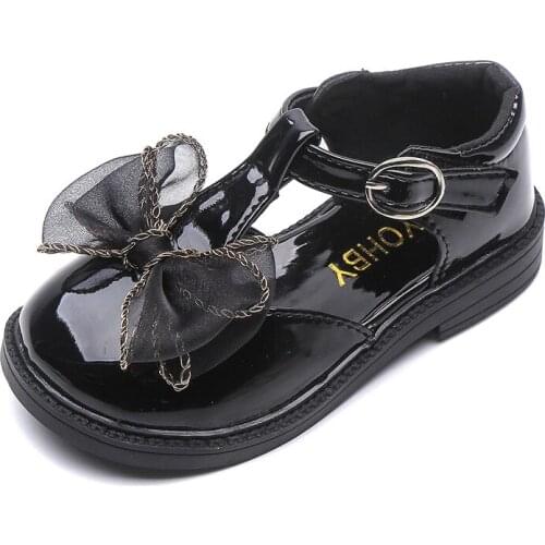 Girls Leather Shoes 2021 Spring New Little Girls Performance Princess Single Shoes Students Bow Childrens Shoes Toddler E626