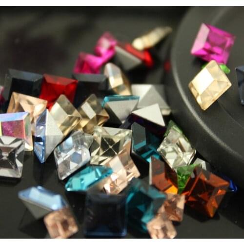 3mm 30Pcs Mirror Square Crystals Glass Sparking Non hotfix Rhinestones Crystal Strass Stones for Clothing Wedding Dress Diy