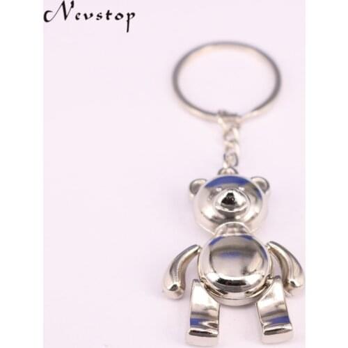 Metal Bear keychains alloy animal teddy key chain for girl key rings women handbag charm accessory drop shipping KC79