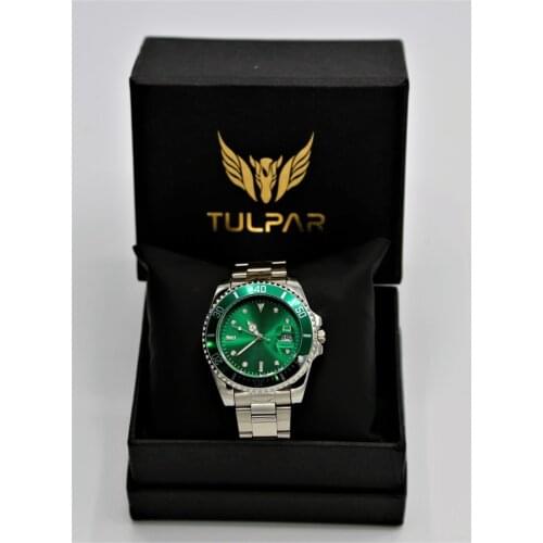 Mens Silver Custom Box Metal Cord Wrist watch