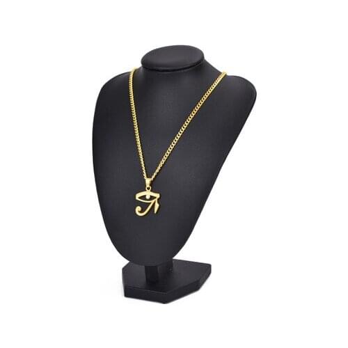 Men Necklace Gold New Egyptian Amulet Eagle Head God Eye Pendant Pharaohs Guardian Eye Horus Pendant Necklace