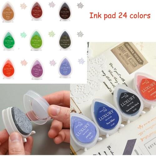 2020 New DIY Popular Ink Pad 24 Color Set In Rubber Self Inking Roller Stamps Stationery Album for scrapbooking Paper Card Decor