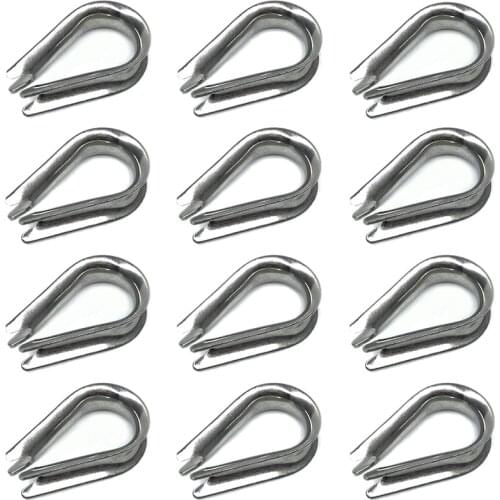 12 Pcs M10 Stainless Steel Thimble for 3/8 Inch Diameter Wire Rope Cable Thimbles Rigging