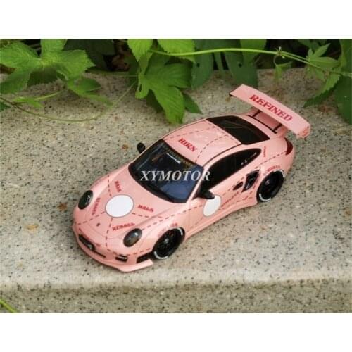 New GT Spirit 1/18 For Porsche 911 997 Jaden.C LB Diecast Model Car Pink Pig Kids gifts Display Collection