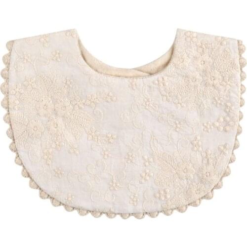 Newborn Baby Embroidery Saliva Towel Toddler Feeding Burp Cloth Cotton Bib Scarf