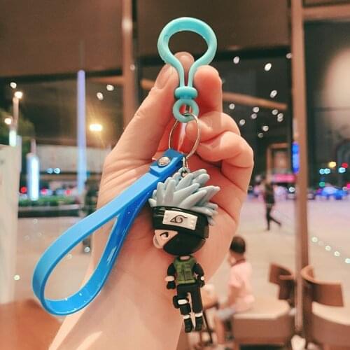 New Naruto Konoha Hatake Kakashi Sharingan Uchiha Sasuke Cosplay Props Keychain Silica gel Doll Pendant Key Chain Key ring Gifts