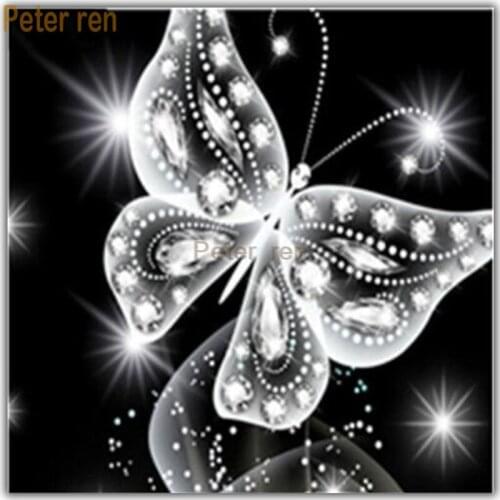 Peter ren Diamond Painting Cross Stitch Crafts Full Square/Round drill Diamond Embroidery"Light show butterfly"Diy Mosaic decor