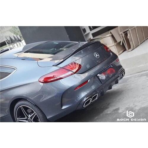Suitable for Coupe C-class Modified C63 Amg Carbon Fiber Rear Lip C200 C300 Two Door Tail Throat Four Outlet Exhaust