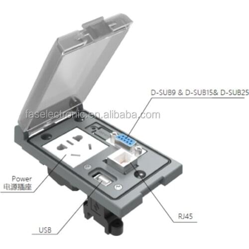 Usb socket 220v industrial plug & socket rj45 network socket