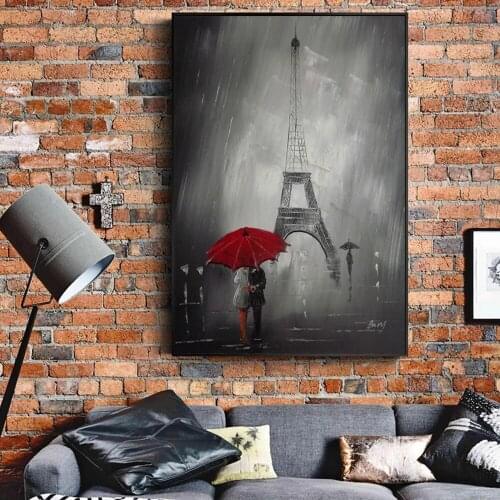 Paris Tower Paintings On The wall Paris Street View Landscape Wall Art Canvas Prints Paris Cuadros Pictures for Living Room Wall