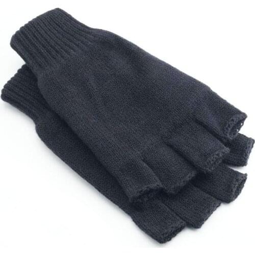 Woolen Gloves Half Finger Protection Short Fingerless Mitten Mittens Unisex Wrist Gloves Wool Stretch Hand Warmer Winter T4W9