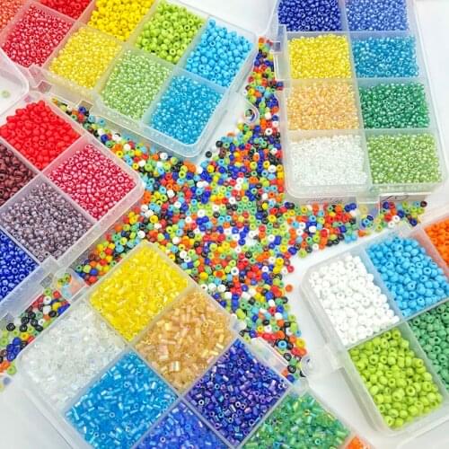 2MM Czech Glass Charm Seed Beads Box Set Lobster Clasps Beading Cord Crystal Spacer For DIY Earring Bracelet Necklace Jewelry