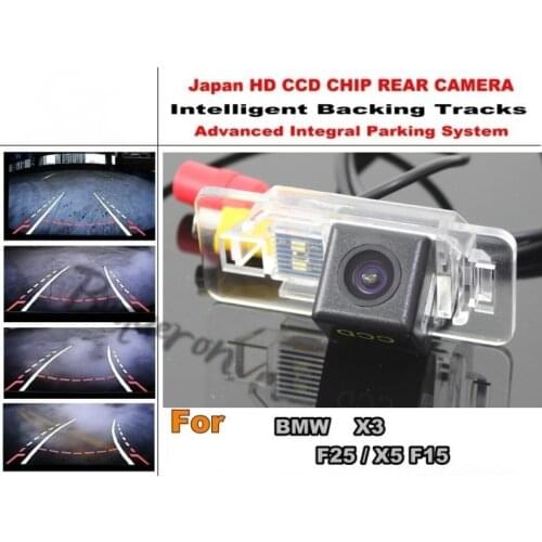 For BMW X3 F25 / X5 F15 Smart Tracks Chip Camera / HD CCD Intelligent Dynamic Parking Car Rear View Camera