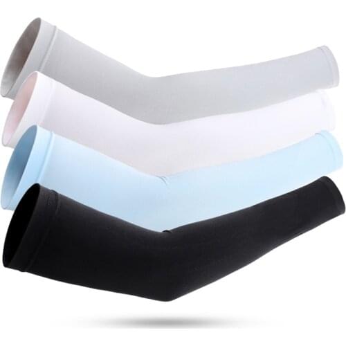 Breathable UV Protection Running Arm Sleeves Fitness Ice Fabric Elbow Pad Sunsceen Cycling Outdoor Arm Warmers