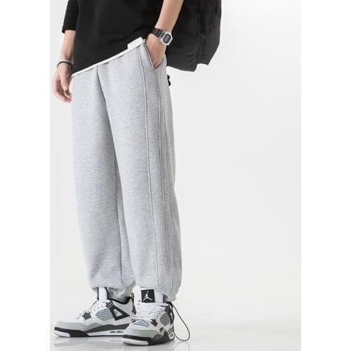 2021 Spring Sweatpants Mens Gray Wide Leg Sweat Pants Men Women Swearshirt Pents Male Casual Loose Baggy Trousers M-4XL