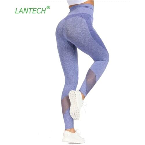 LANTECH Women Sports Yoga Leggings Sportswear Gym Pants Fitness Leggings Elastic Running Gym Stretchy Compression Tights Pants