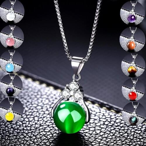 2020 Women Clavicle Chain Silver Plated Bead Pendant Rhinestone Decor Necklace Gift necklace women цепочка на шею женская
