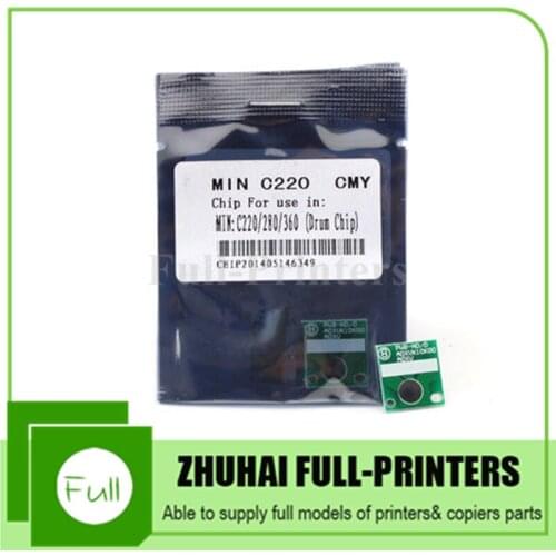 5 Sets Free Shipping Drum Reset Chip C/Y/M/K for Konica Minolta Bizhub C220 C280 C360
