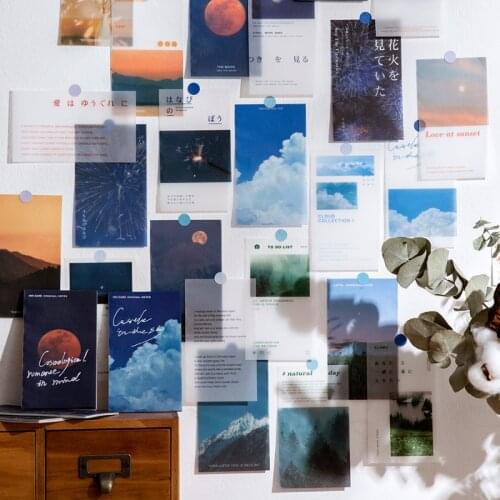 50 pcs Litmus Paper Aesthetic INS Landscape Sky Clouds Forest Sea Bullet Journaling Accessories Deco Translucent Material Paper