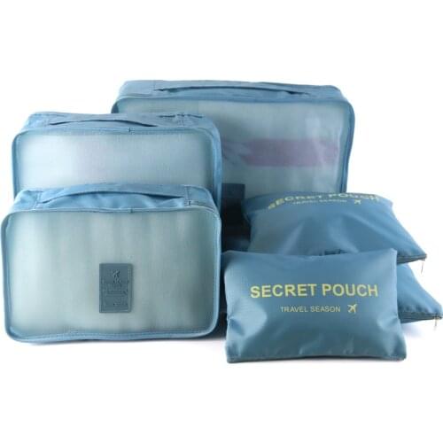 6 PCS High Quality Oxford Cloth Travel Mesh Bag In Bag Luggage Organizer Packing Cube Organiser for Clothing