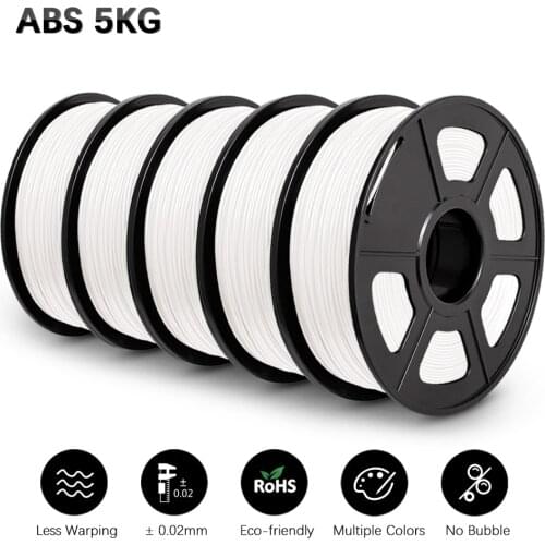 ABS 3D Printer Filament 5Rolls/set 1.75MM Refills 3D Printing Consumable Material 100% No Bubble Eco-friendly BELIVEER