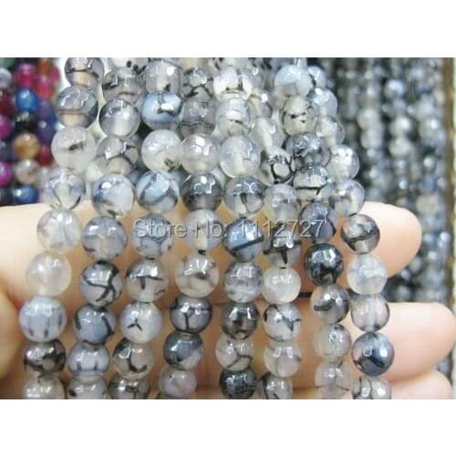 Accessory Crafts Parts Diy 8mm White Onyx Semi Finished Stones Faceted Round DIY Beads Jewelry Semi Finished Stone 15" Wholesale