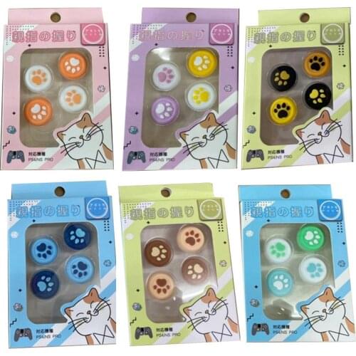 Thumb Stick Grip Cat Paw Cap Joystick Cover For Sony Playstation Dualshock 4/3 PS4/PS3/Xbox 360 One/Switch Pro Controller Case