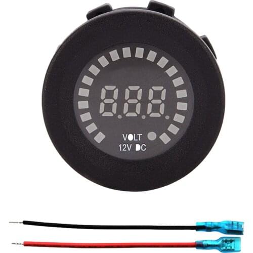 12V DC Digital Voltmeter Blue LED Display Voltage Meter Gauge for Car Auto Automotive Motorcycle External Accessories