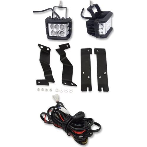 For Ford F250 F350 Super Duty 2011-2016 60W LED Light Pod Side Pillar Hood Mount Kits