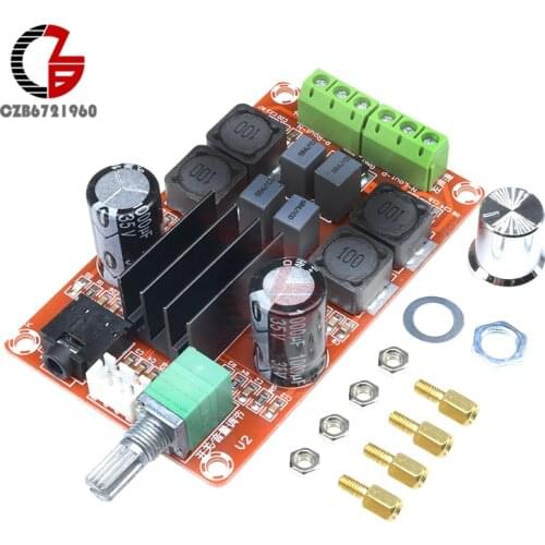 2x50W 12V 24V TPA3116D2 Dual Channel Digital Stereo Power Amplifier Board DC 5V-24V 2 CH Sound Audio Amplifier Volume Control