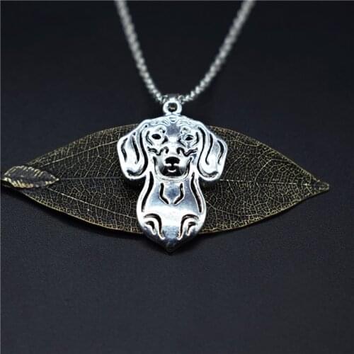 Elfin Trendy Dachshund Necklaces Gold Color Silver Color Dog Jewellery Dackel Teckel Pendant Necklaces Women Men Jewellery