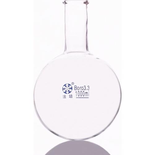 BOILING FLASK round bottom,short neck,Capacity 1000ml,Single neck round flask,Thick mouth short neck round bottom flask