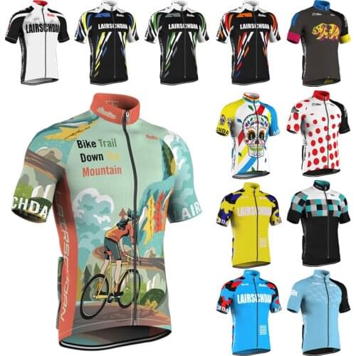 LairschDan Mallot Ciclismo Hombre Verano 2021 Outdoor Bicycle Racing Sportwear Men Cycling Clothing Short Sleeve MTB Jersey Tops