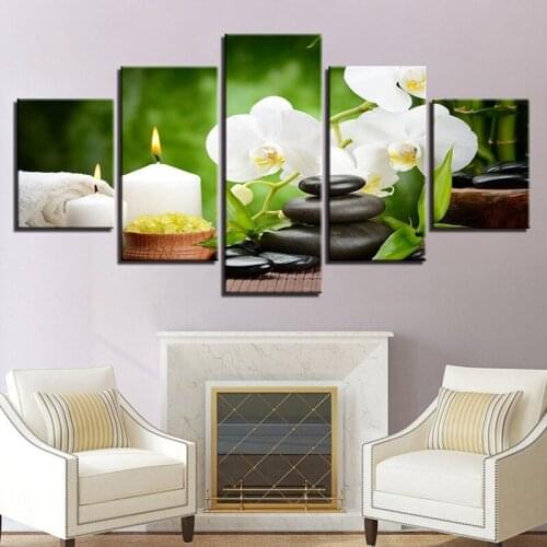 5 Pieces of Stone Fashion Poster Home Decoration Living Room Dining Room Sofa Frameless Printing Canvas Hanging Picture Core