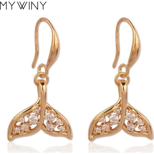 MYWINY copper tail earrings zircon fashion jewelry for women