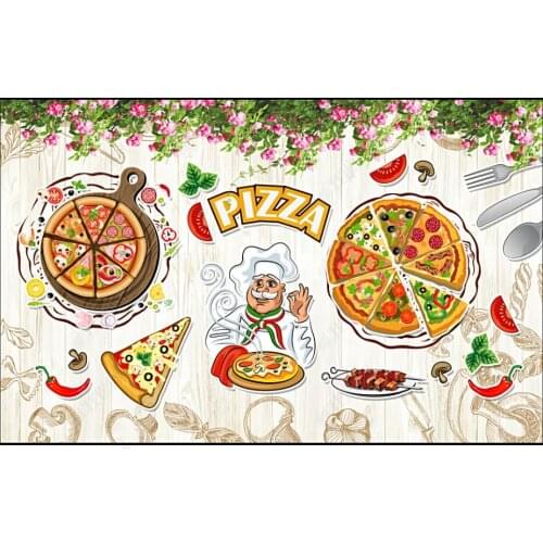 Custom mural 3d photo wallpaper Hand-painted Italian Pizza Western Restaurant decor living room wall paper for wall in rolls