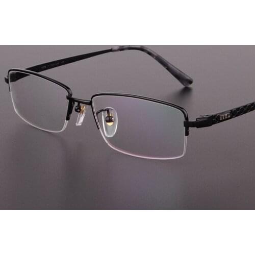 Genuine Men Glasses Pure Titanium Half Box Frame Mens Glasses Frames Prescription Glasses Eye Glasses Frames for Men