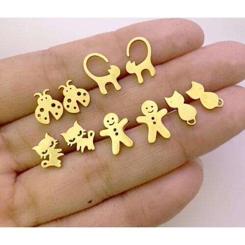 Multiple Cartoon Animal Earrings for Women Girls Small Stainless Steel Chihuahua Dog Cat Paw Earings Fashion Jewelry Child Studs