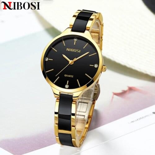 NIBOSI Fashion Women Watches Top Brand Luxury Ladies Quartz Clocks Waterproof Wristwatch Women Watch Ceramic Watch часы женские