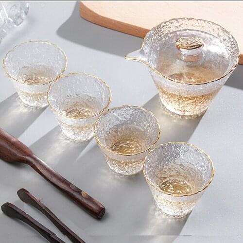New Chinese Ice dew Phnom Penh tea set gift box Kung Fu tea cup sub tea cup glass cover bowl fair cup tea washing