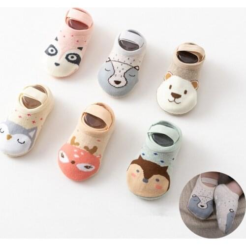 0-4 Years Old Baby Socks Newborn 6 Style of Cartoon Terry Cotton Children Spring Autumn Winter Non-slip Socks Hot Baby Socks