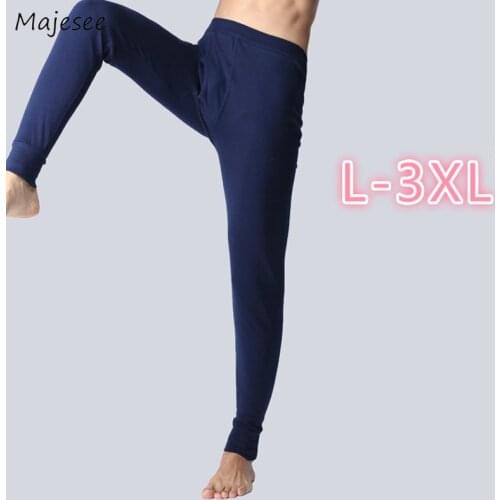 Autumn Winter Thermal Underwear Bottoms Men Slim Warm Skinny Elasticity Legging Underpants Male Cotton Lounge Underwears Fitness