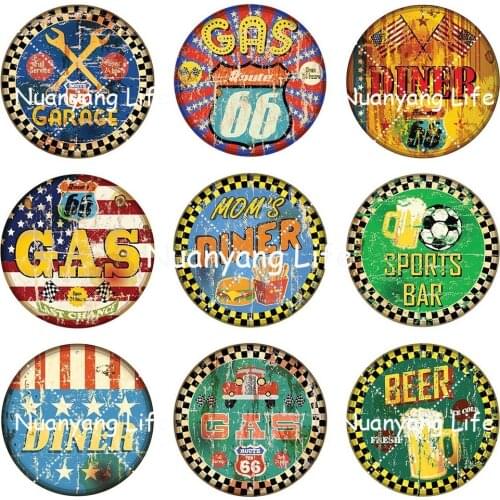 Beer Dinner Retro Metal Tin Signs Plate Garage Gas Shabby Chic Metal Poster Bar Pub Club Home Plaque Wall Decor 30x30cm