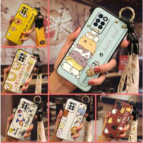Anti-dust Kickstand Phone Case For infinix X695/Note10 Pro Cute Wrist Strap Shockproof New Arrival