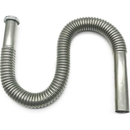 Self-operated extended S-bend deodorant full corrugated stainless steel drain pipe anti-rat bite