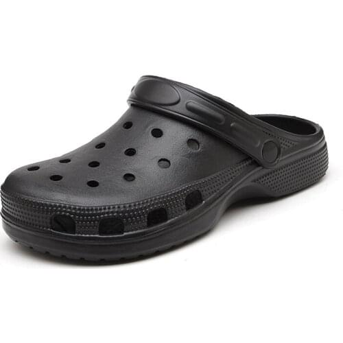 2021 Summer Men Outdoor Sandals for Women Hollow Flats Holes Garden Beach Shoes Solid Casual Non-slip Sandals Beach Slipper